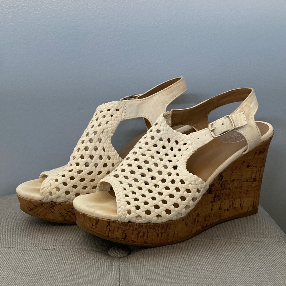 White So Cork Heels